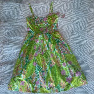NWT Lilly Pulitzer Green/Pink/Blue Botanical Garden Sundress — Size 10